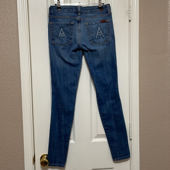 7 For All Mankind “A” Pocket Flare Leg Jeans U130J055U-055U 27” - Picture 2 of 9